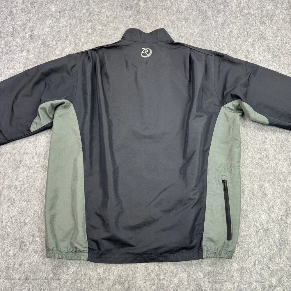 Zero Restriction Mens Jacket Medium Black Golf Tour Series Pullover 1/2 Zip Wind